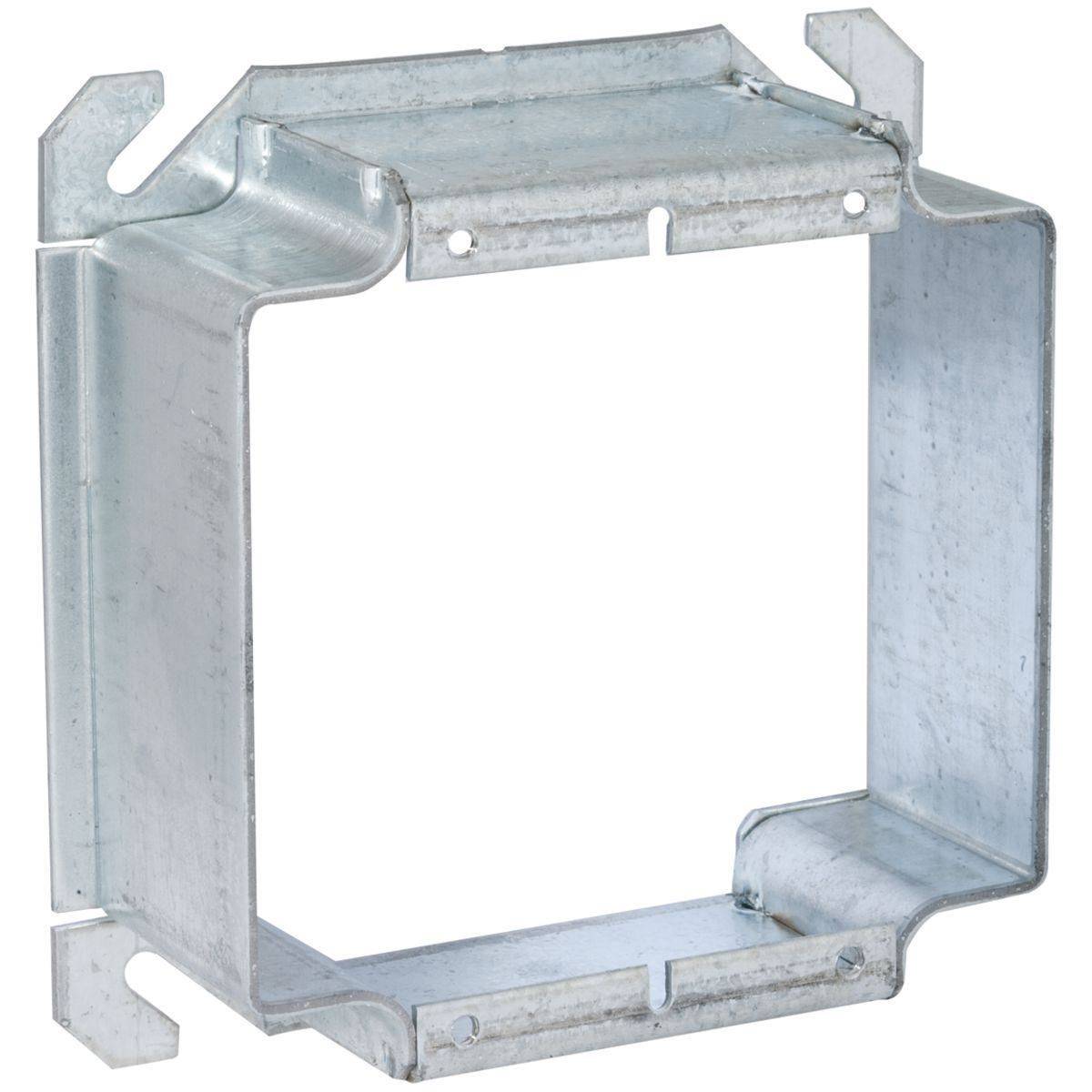 RACO® 795 2-Device Raised Box Cover, 4 in L x 4 in W, Receptacle/Switch Cover, Steel