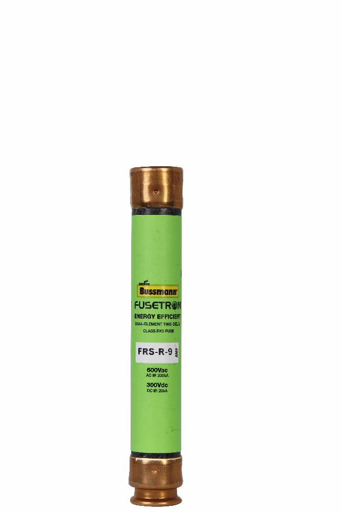 Bussmann Fusetron™ FRS-R-9 Advanced Protection Current Limiting Energy Efficient Low Voltage Time Delay Fuse, 9 A, 600 VAC/300 VDC, 20/200 kA Interrupt, RK5 Class, Cartridge Body