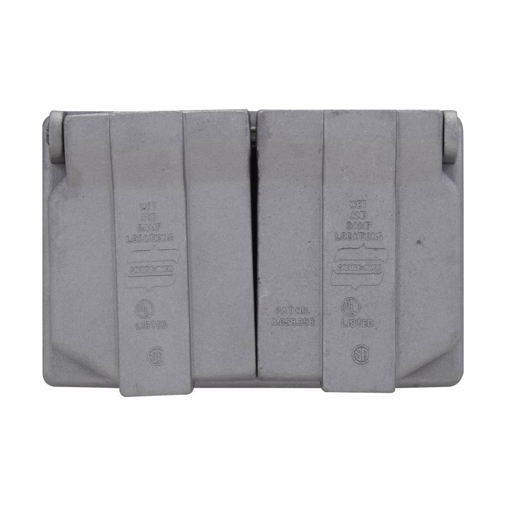 Crouse-Hinds WLRD1 Duplex Spring Door Cover, 1-3/8 in Dia, 2.91 in L x 4.44 in W x 1.13 in D, Self-Close Cover, Die Cast Copper-Free Aluminum