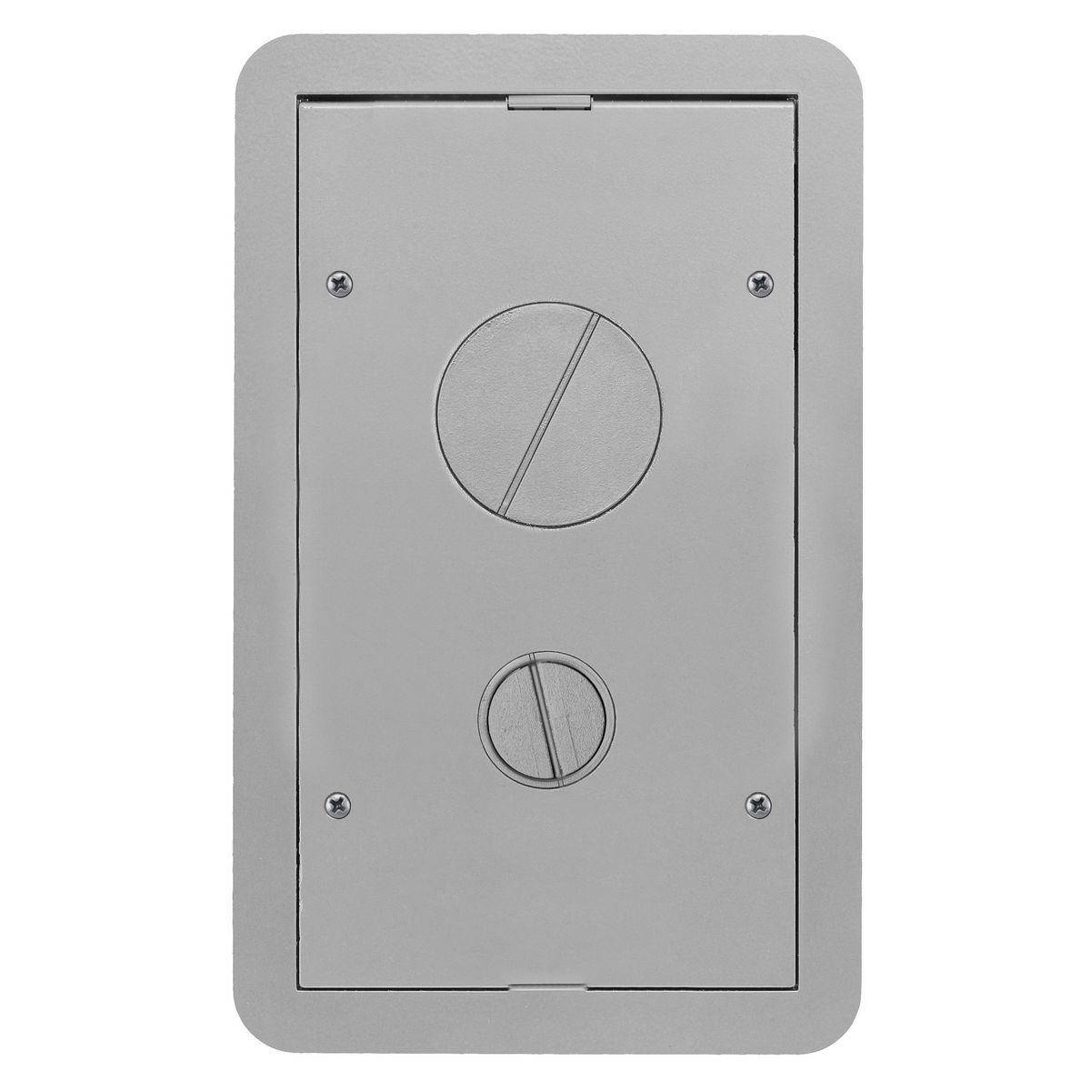 PREMISE WIRING Wiring Device-Kellems SystemOne™ ScrubShield® 24GCFFCVRALU CFB Metallic Standard Floor Box Cover, 11-11/16 in L x 7-3/16 in W, Furniture Feed Carpet/Flange Cover