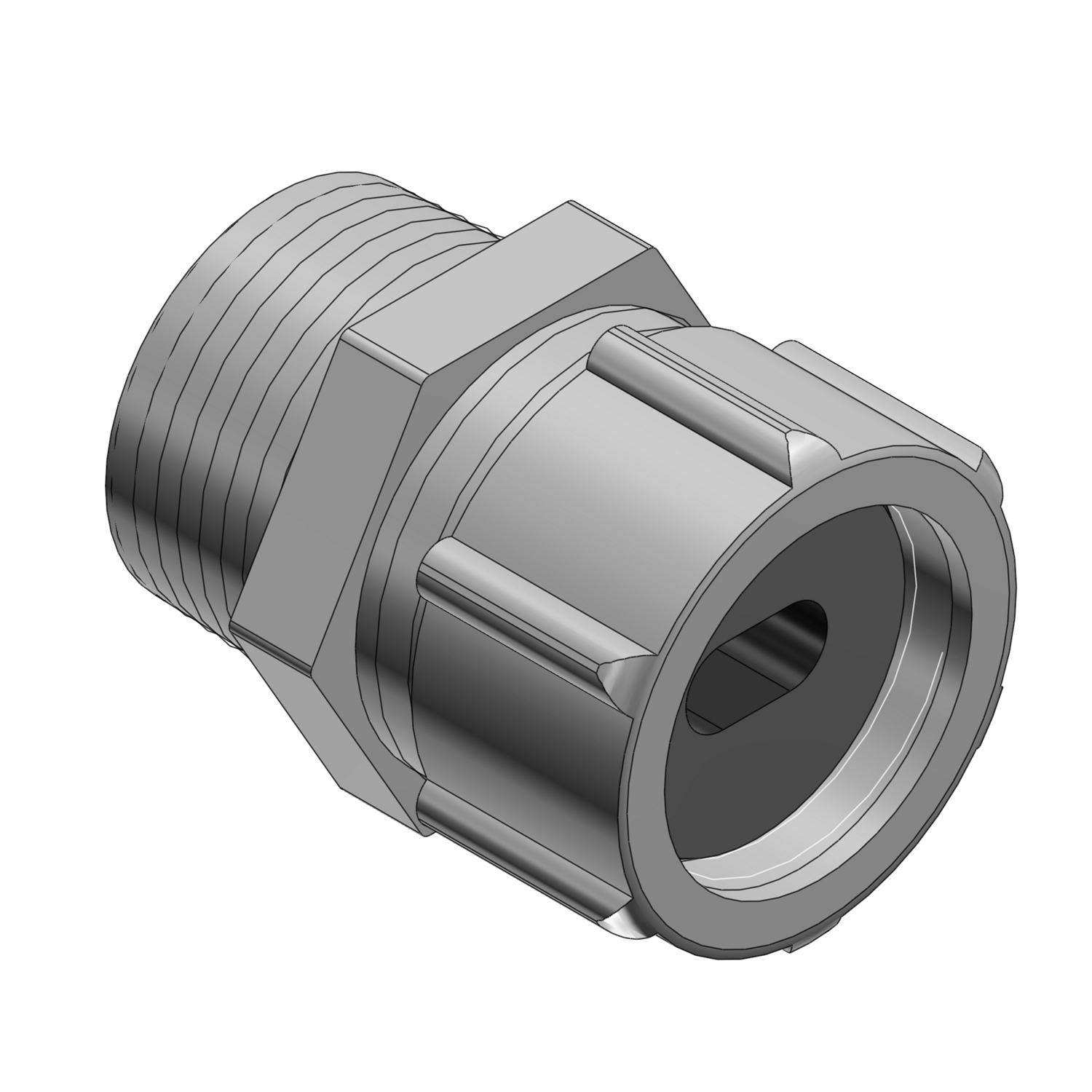 T&B® 2237 Underground Feeder Service Entrance Cable Connector, 3/4 in Knockout, 0.23 to 0.43 in Clamp Opening, Die Cast Zinc