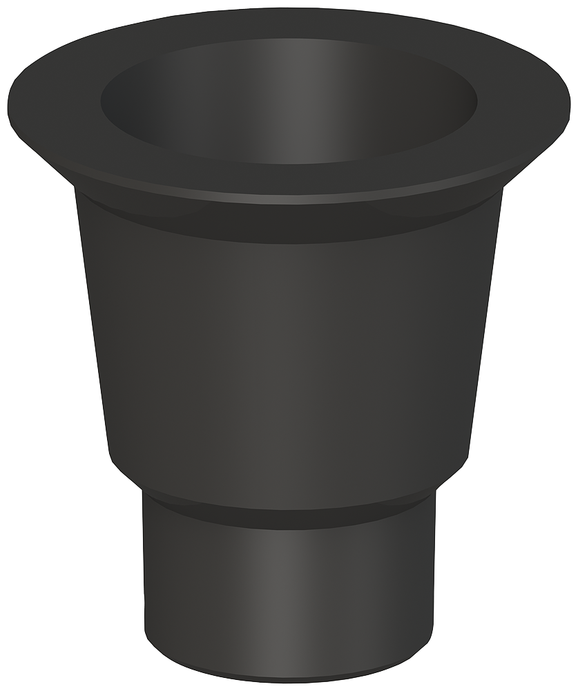 Siemens 8WD53080EG Tube Adapter, 58 mm H x 57 mm W, For Use w/ Pipe Mounting, Built-In Lamps & 70 mm Signaling Columns, UL Listed, EAC Certified, CE Certified, RCM Certified, WEEE 2012/19/EU, Plastic, Black