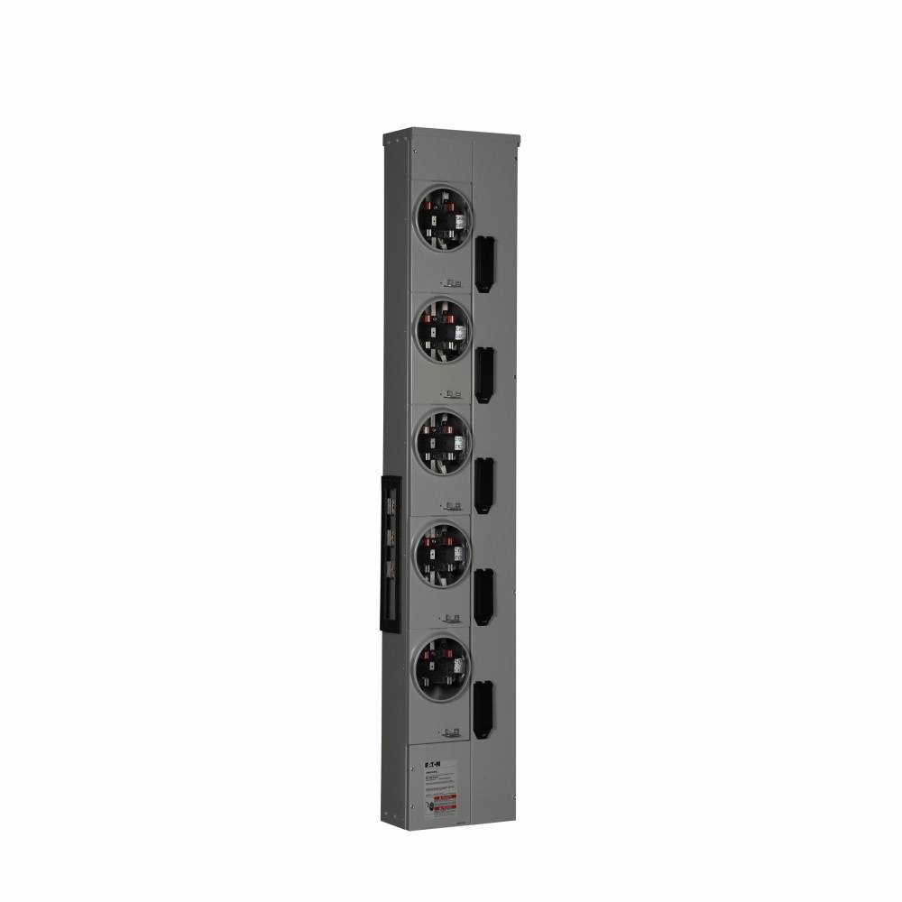 EATON 1MM520RRLC 5-Meter 4-Jaw Multiple Metering Meter Stack Module With Ringless Style Cover, 120/240 VAC, 200 A, 1 Phase, 3 Wires