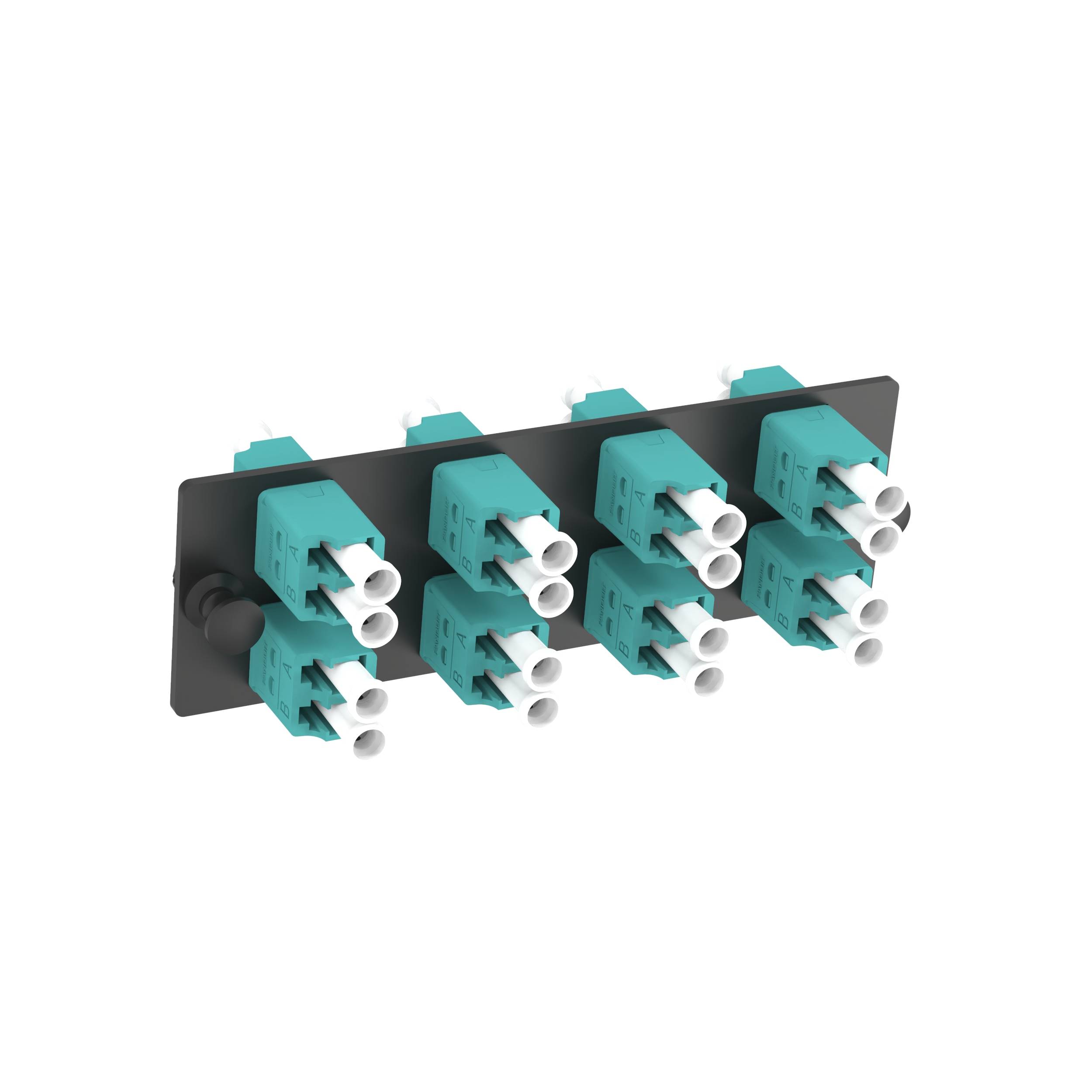 Panduit® Opticom® FAP8WAQDLCZ Duplex Singlemode Fiber Optic Adapter Panel, LC End A, LC End B, (8) OM3/OM4 Multi-Mode Fiber