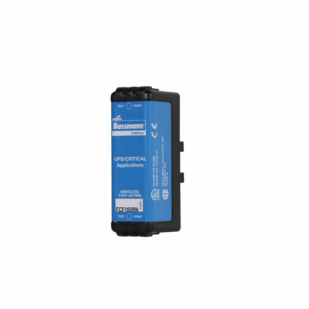 Bussmann CUBEFuse™ FCF100RN Fast Acting Non-Indicating Fuse, 100 A, 600 VAC/VDC, 50/200 kA Interrupt, Class: CF, Cartridge Body