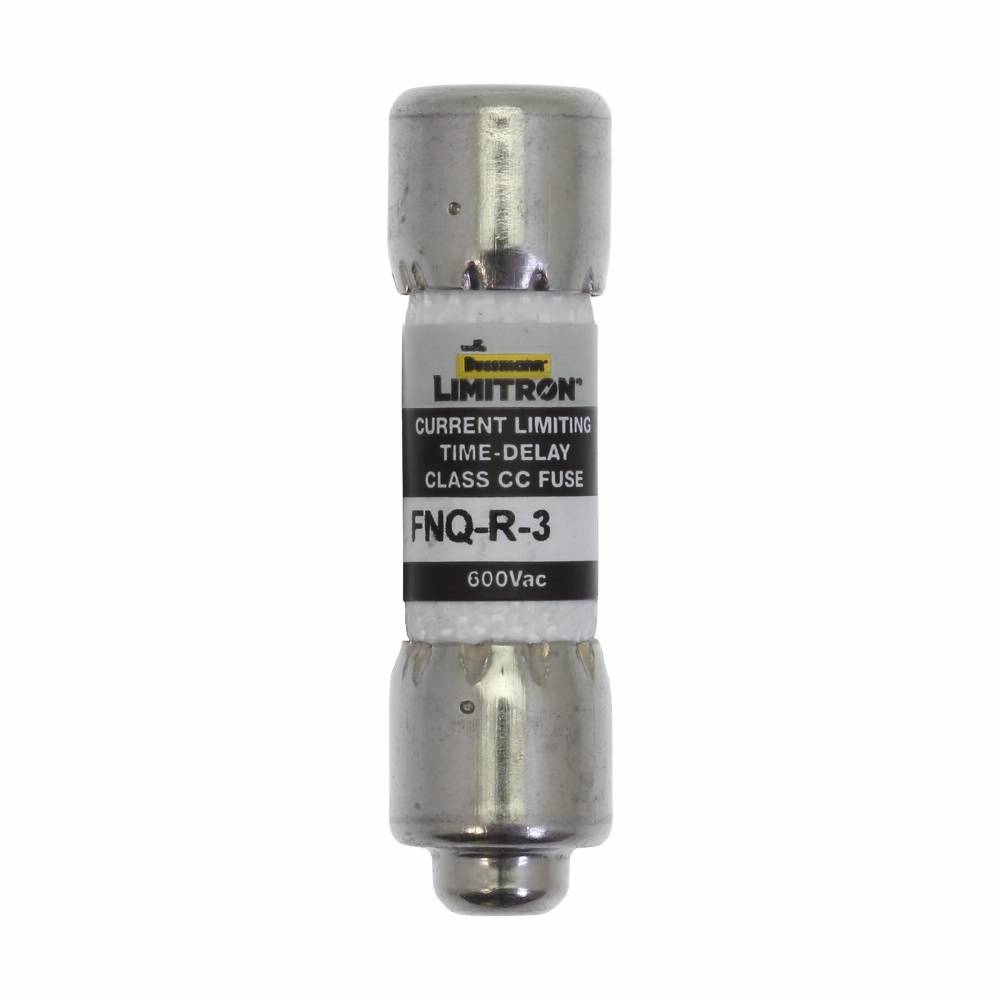 Bussmann CC-Tron® FNQ-R-3 Current Limiting High Inrush Time Delay Fuse, 3 A, 600 V, 200 kAIC Interrupt, CC Class, Cylindrical Body