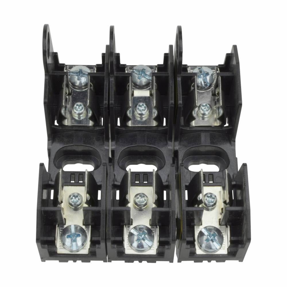 Edison HM25030-3SR Modular Fuse Block, 250 VAC, 30 A, Class: H, 18 to 10 AWG Wire, 3 Poles