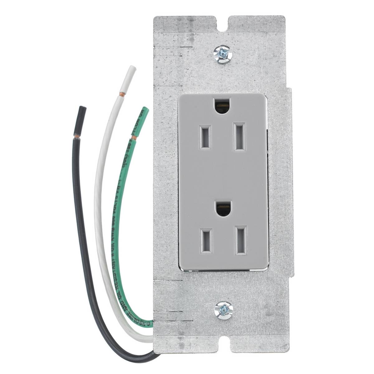 PREMISE WIRING SystemOne® PWFBMPDR15GRYTR Decorator Standard Sized Tamper-Resistant Pre-Wired Device Plate With Plate, 5.01 in L x 2.04 in W, 1 Gangs, Stamped Steel