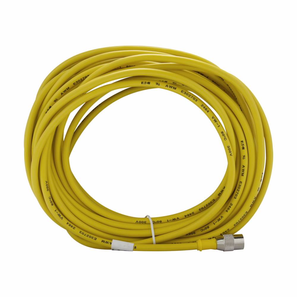 EATON CSAS4F4CY1810 Global Plus Cordset, 4-Pin AC Micro Straight Female Connector, 32.8 ft L Cable, Dual Keyway