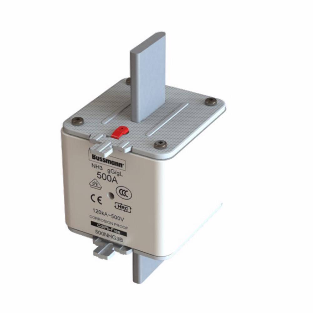 Edison 500NHG3B Fuse Link With Metal Gripping Lug, 500 VAC, 500 A