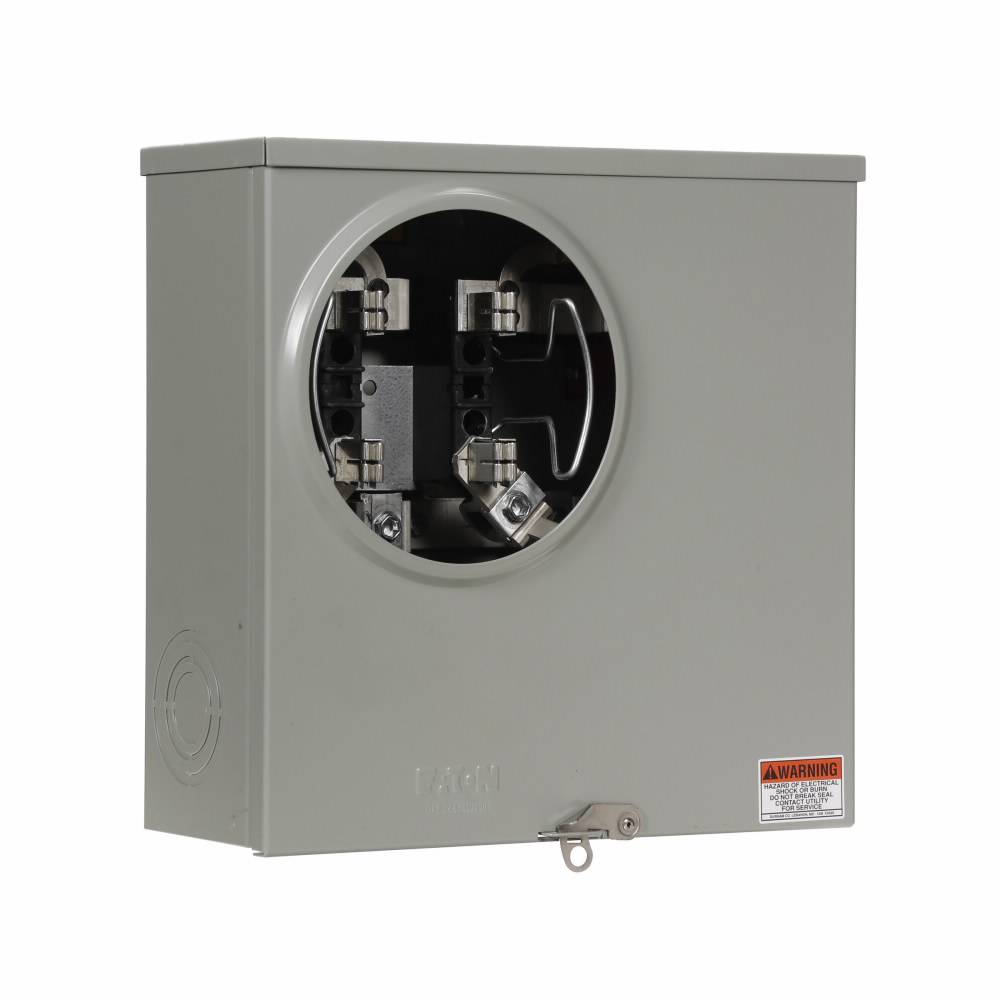 EATON Cutler-Hammer 1008819CH 3-Wire 1-Position Residential Service Single Meter Socket With Horn Bypass, 600 VAC, 200 A, 1 Phase