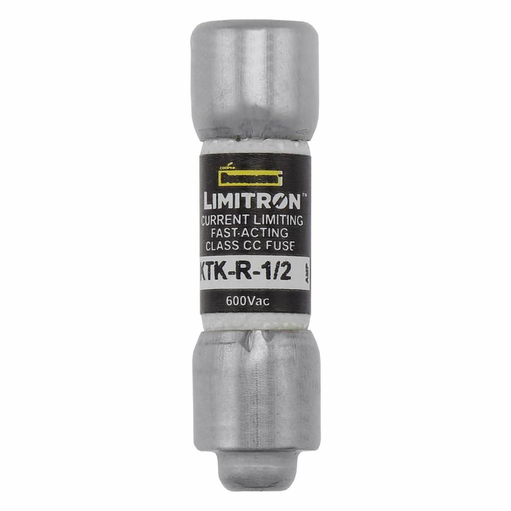 Bussmann Limitron™ KTK-R-1/2 Fast Acting Fuse, 0.5 A, 600 V, 200 kA Interrupt, CC Class, Cylindrical Body