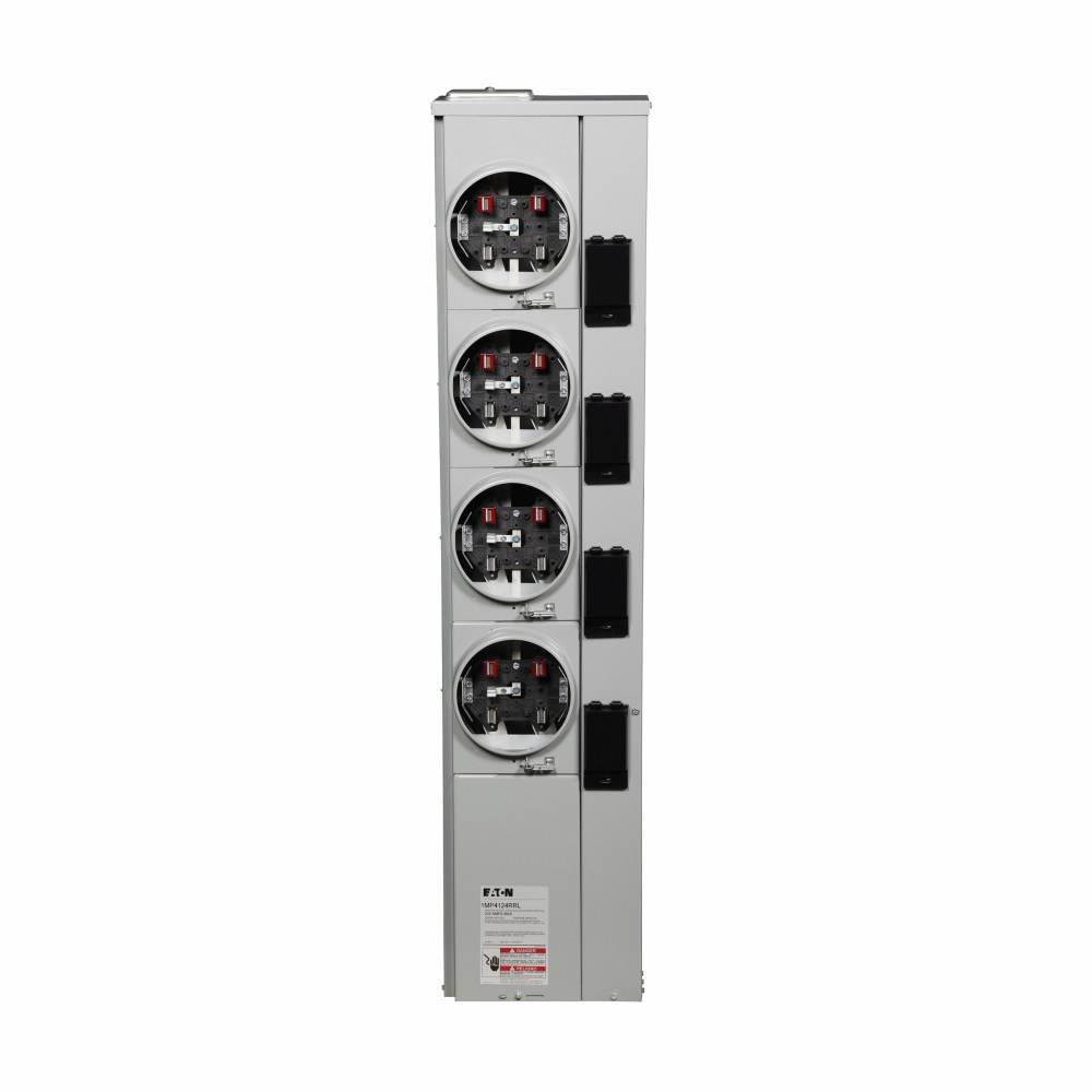 EATON 1MP4124RRL 3-Wire Group Metering Meter Pack, 125 A Self-Contained Socket, Underground Feed, 120/240 VAC, 400 A Bus