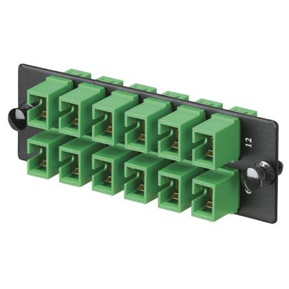 Panduit® Opticom® FAP12WAGSCZ Loaded Fiber Adapter Panel, (12) OS1/OS2 Single-Mode Fiber