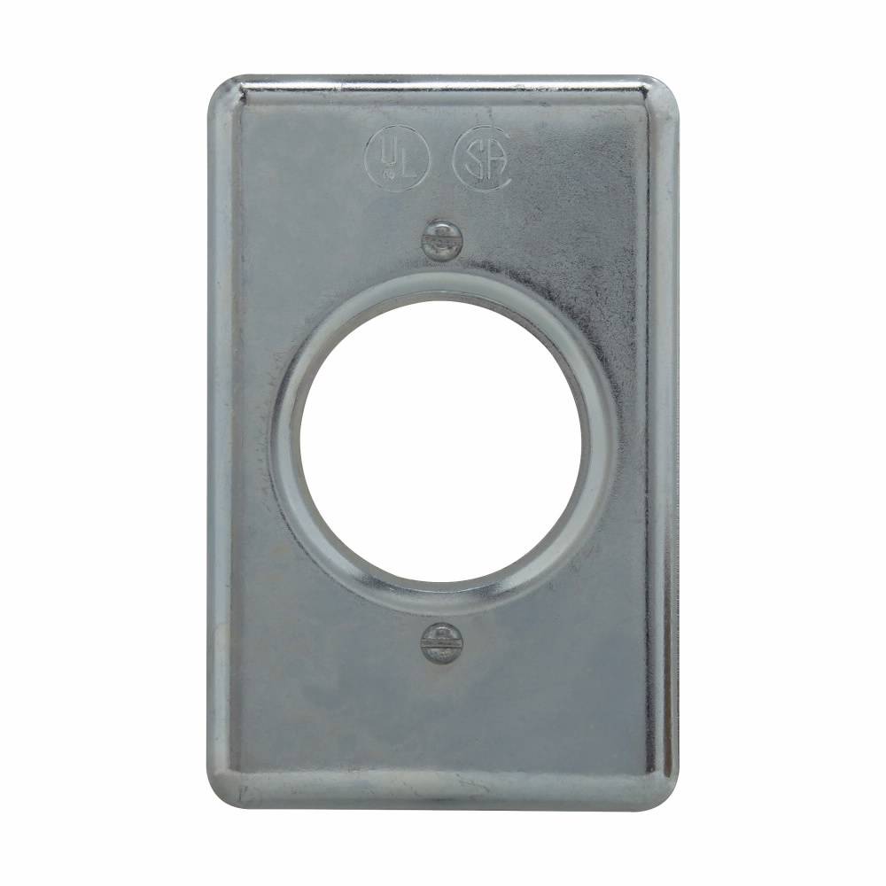 Crouse-Hinds DS35 Receptacle Cover With Gasket, 2-3/4 in L x 0.2 in W, Receptacle Cover, Sheet Steel