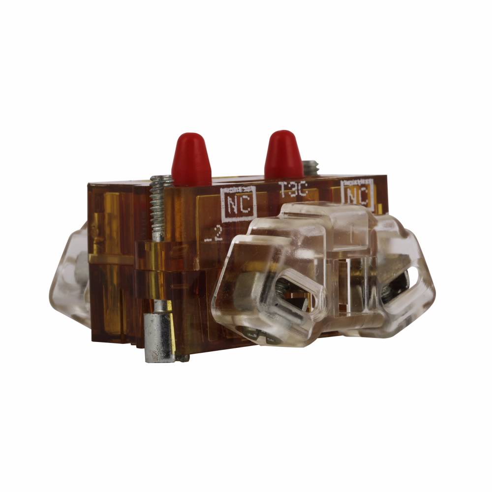 EATON 10250T3ECP Heavy Duty Logic Level Contact Block, 30.5 mm, 2NC Contact, 0.5 A at 120 VAC/VDC Contact, Palladium Contact, Amber