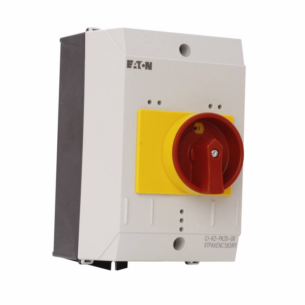 EATON XTPAXENCS65RY Insulated Enclosure With Red/Yellow Rotary Handle, IP66 NEMA Rating, 6.3 in H x 3.94 in W x 5.12 in D