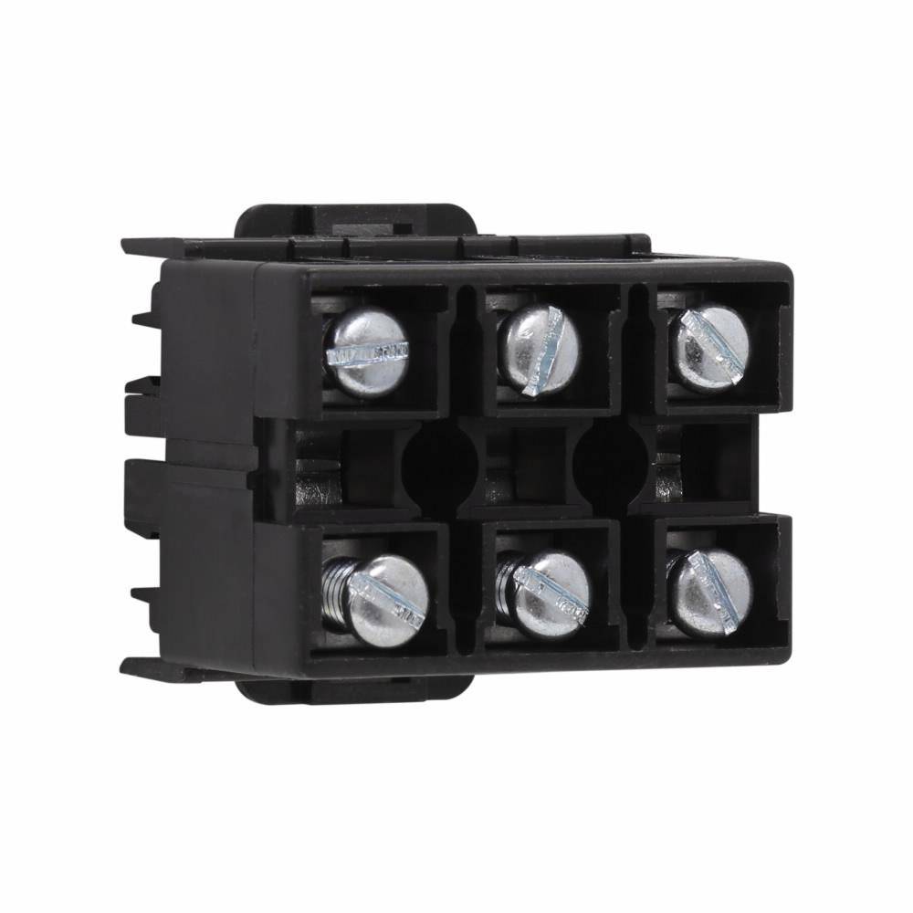Bussmann NDN111-BK Feed-Through Terminal Block Assembly, 600 V, 90 A, 18 to 2 AWG Copper Wire, 3 Poles, DIN Rail/C-Rail/Surface Mount
