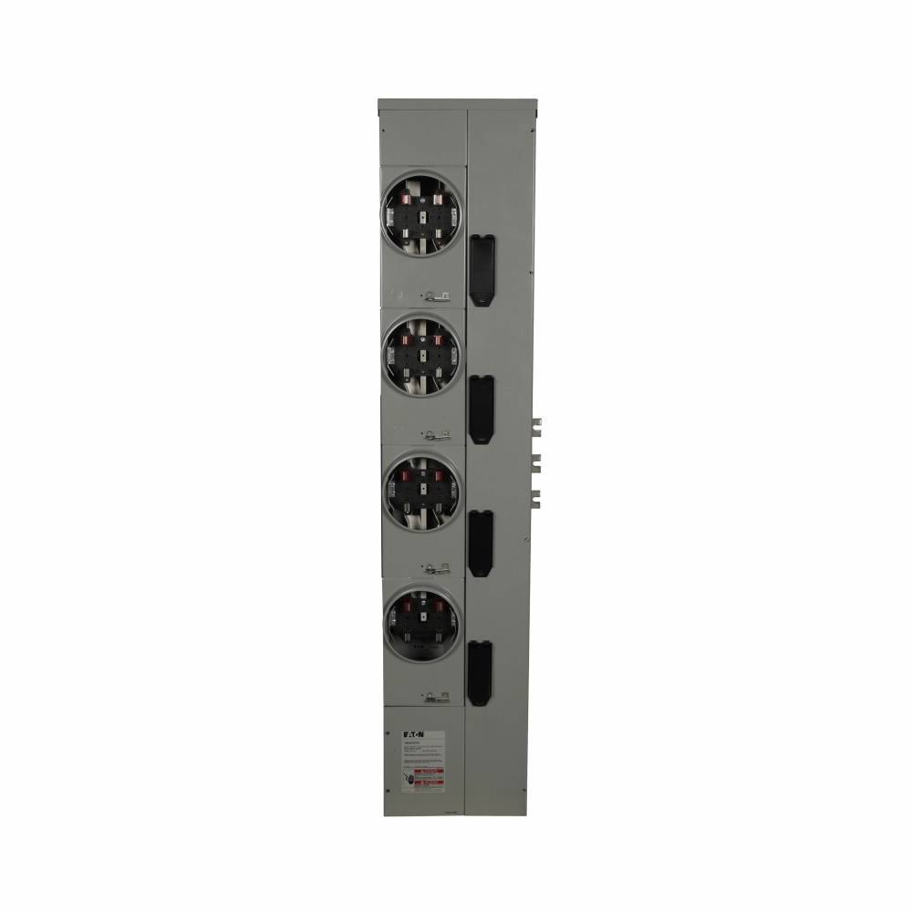 EATON 1MM420RRLBCPS 4-Meter B-C Phase Multiple Metering Meter Stack Module With Ringless Style Cover, Horn Bypass and Stainless Steel Meter Guide, 120/240 VAC, 200 A, 1 Phase, 3 Wires