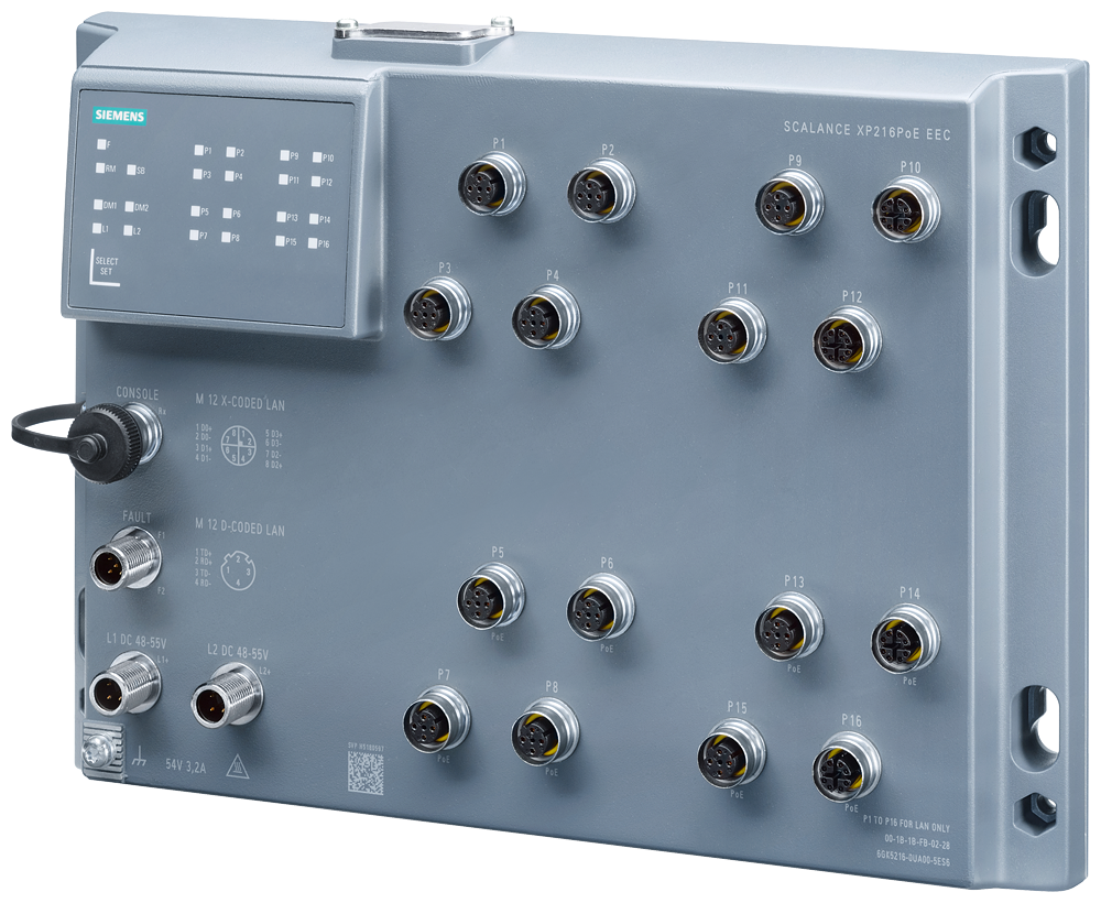 Siemens SCALANCE XP216POE 6GK52160UA005ES6 Compact Managed Ethernet Switch, Telnet/HTTP/HTTPS/TFTP/FTP/DCP/LLDP/Ethernet/IP/SNMP v1/SNMP v2/SNMP v3/IGMP/HRP/MRP/SSH/SSL/NTP/SNTP Protocol