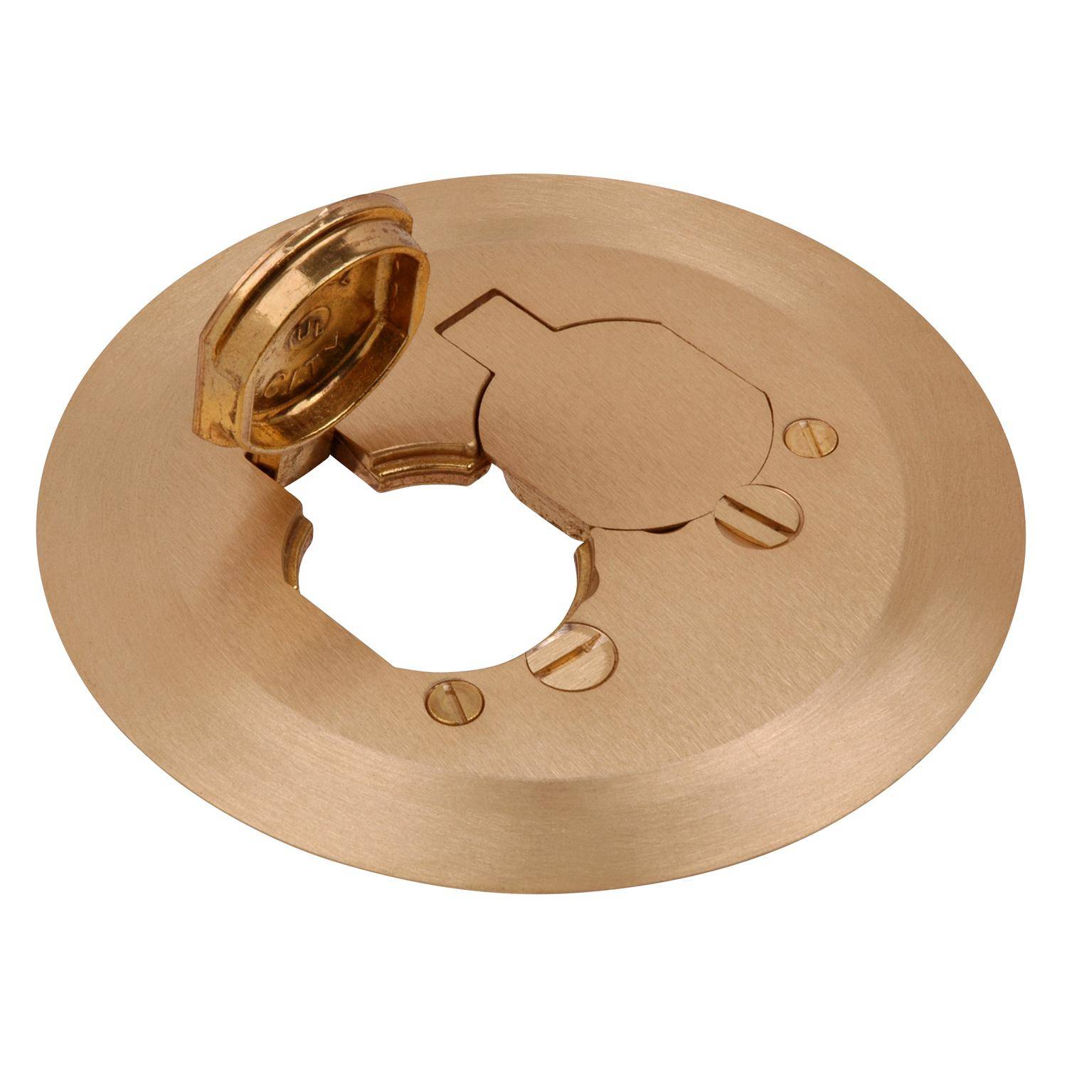 Steel City® P-60-CACP 1-Piece Carpet Plate, 5-3/4 in Dia, Brass