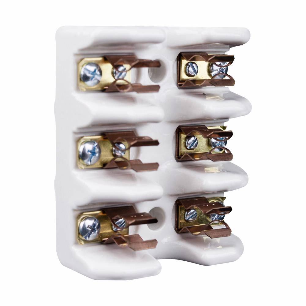 Bussmann 2607 Non-Grounding Standard Grade Fuse Block, 250 V, 0.1 to 30 A, Class: H/K/R, 3 Poles