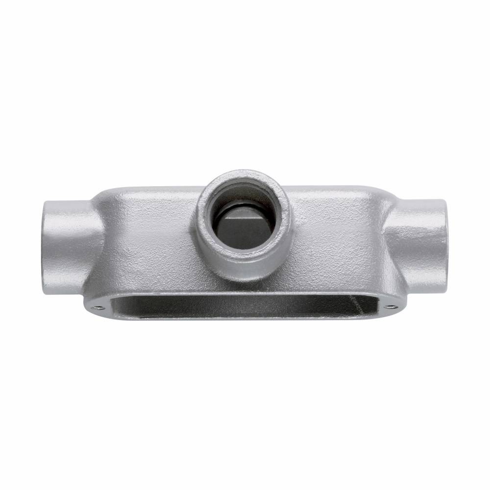 T&B® T400M 35 Series Type T Conduit Body, 4 in Hub, 324 cu-in Capacity, Malleable Iron, Aluminum Acrylic Coated/Zinc Plated