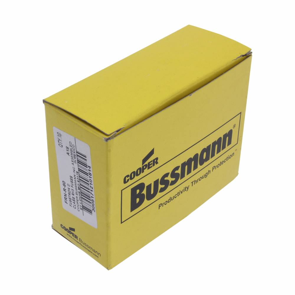 Bussmann Fusetron™ FRN-R-60 Current Limiting Time Delay Fuse, 60 A, 250 VAC/125 VDC, 20/200 kA Interrupt, RK5 Class, Cylindrical Body