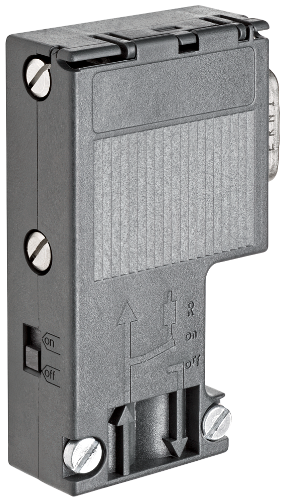 Siemens 6AG19720BA122XA0 RS 485 Bus Connector, For Use w/ SIPLUS DP PROFIBUS Nodes to the PROFIBUS Bus Cable, 64 mm H x 15.8 mm W x 35.6 mm D, Plastic