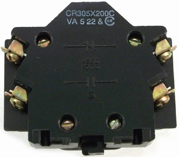 GE CR305X200C Auxiliary Contactor, 120 VAC/30 VDC, 0.15 A, 2 Contacts