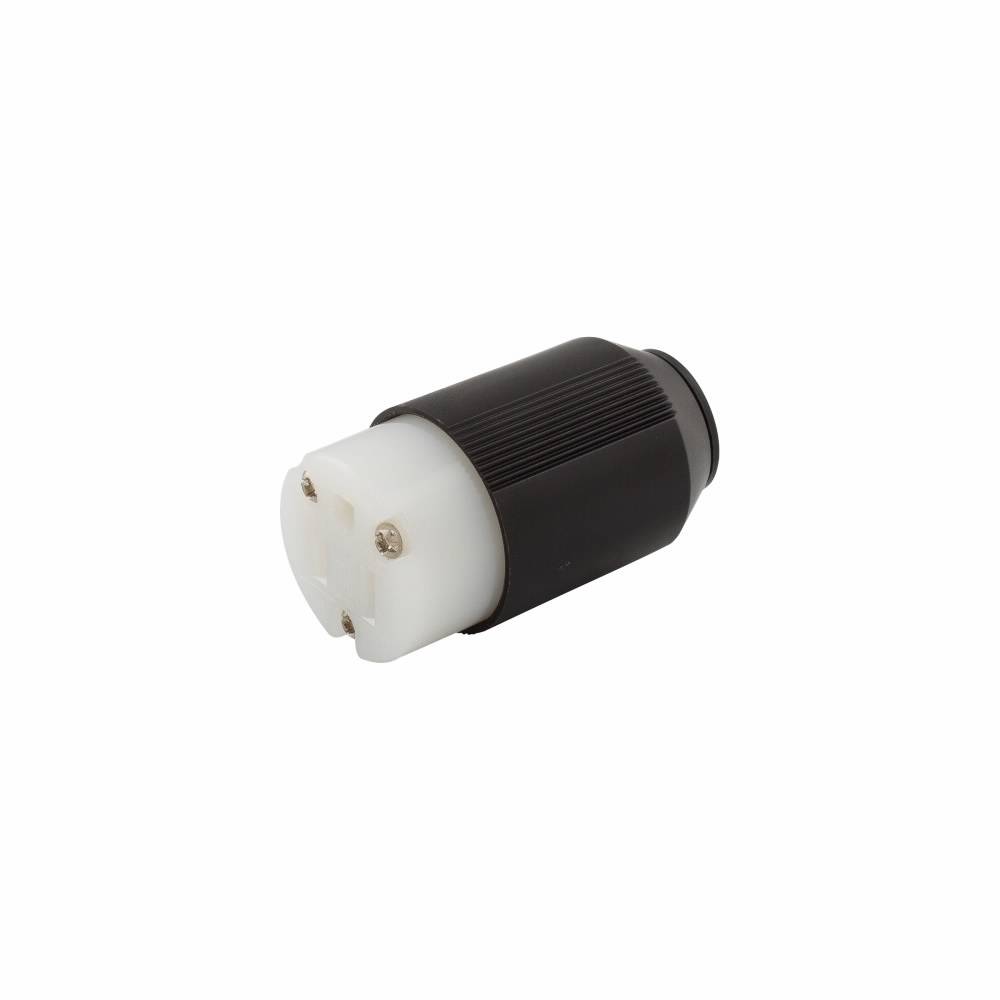 EATON Arrow Hart™ AutoGrip™ Eaton Wiring Devices 5269N Straight Blade Connector, 125 VAC, 15 A, 2 Poles, 3 Wires, Black/White