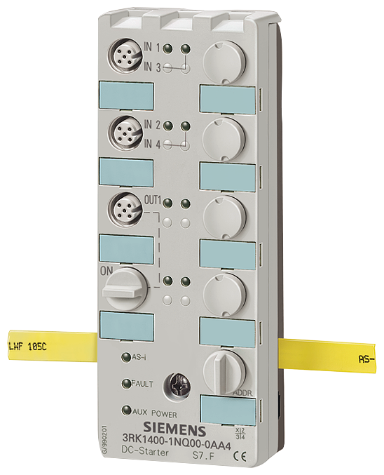 Siemens 3RK1400-1NQ01-0AA4 3RK Binary Standard Slave AS-Interface SlimLine Compact Digital I/O Module, 4 Inputs, 1 Outputs