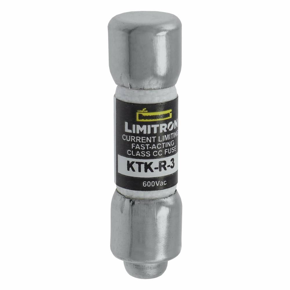 Bussmann Limitron™ KTK-R-3 Fast Acting Fuse, 3 A, 600 V, 200 kA Interrupt, CC Class, Cylindrical Body