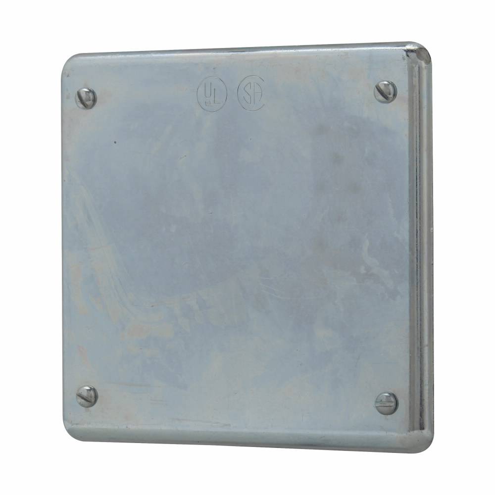 Crouse-Hinds S1002G Blank Flat Electric Box Cover With Gasket, Feraloy Iron Alloy