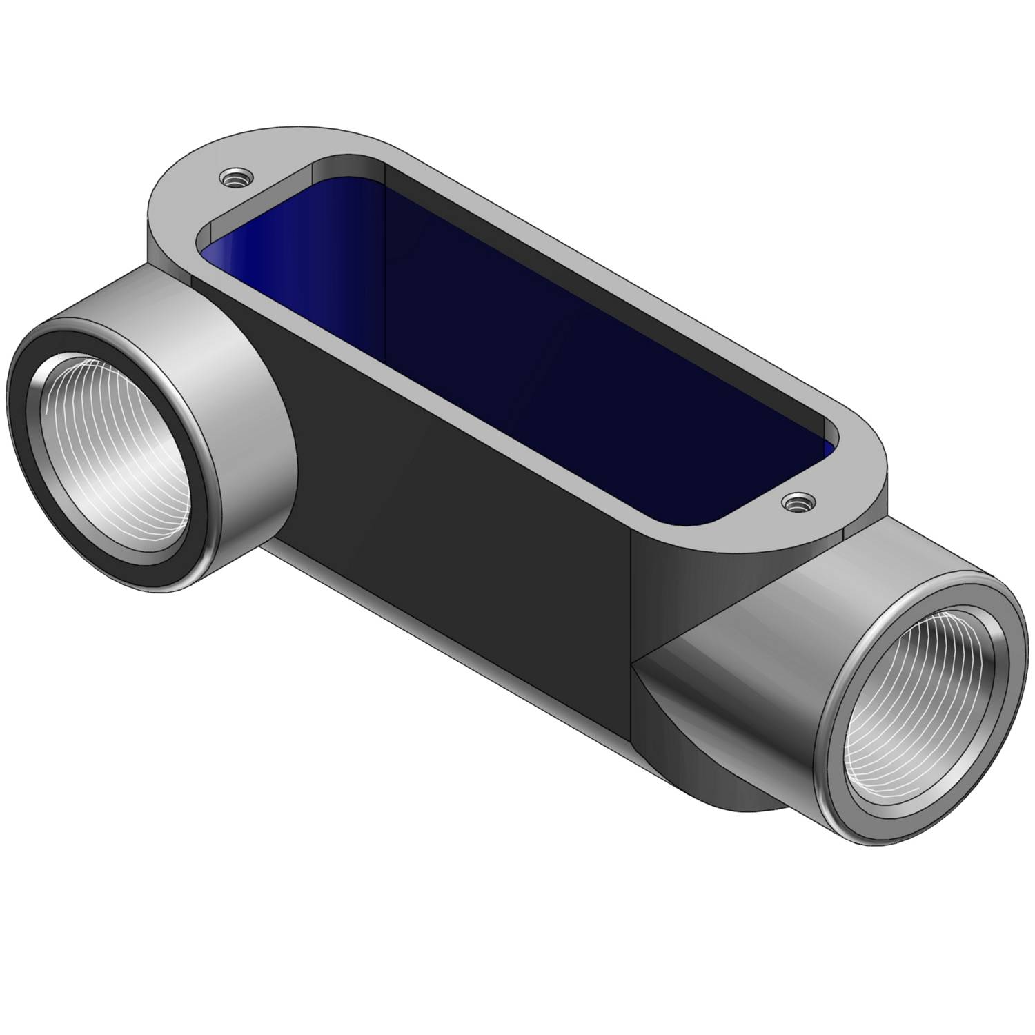 T&B® BlueKote® LR28 Type LR Conduit Body, 3/4 in Hub, Form 8 Form, 8 cu-in Capacity, Iron, Epoxy Powder Coated/Zinc Plated