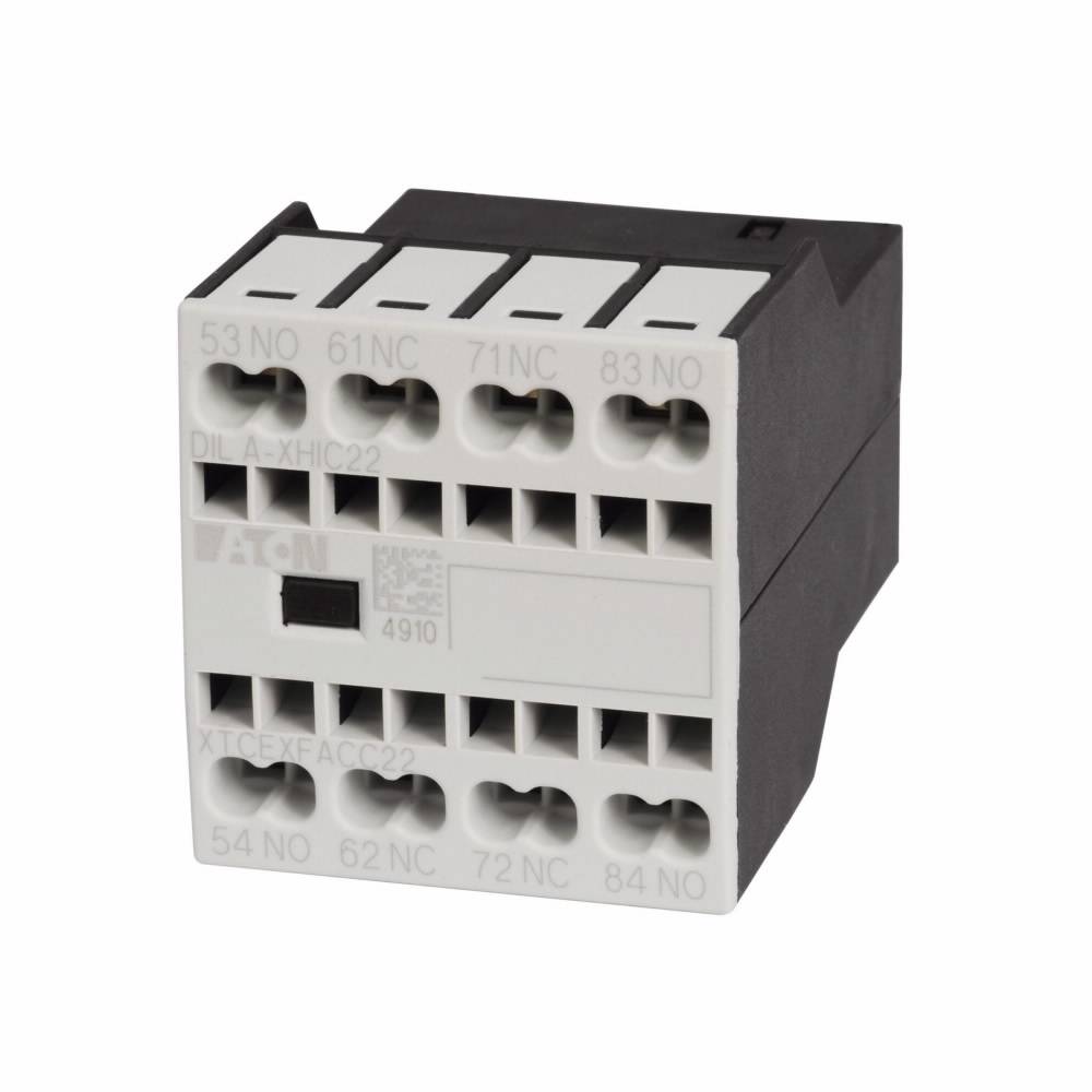 EATON XTCEXFAGC22 4-Pole Auxiliary Contact, 500 VAC, 1.5 to 6 A, 4 Contacts