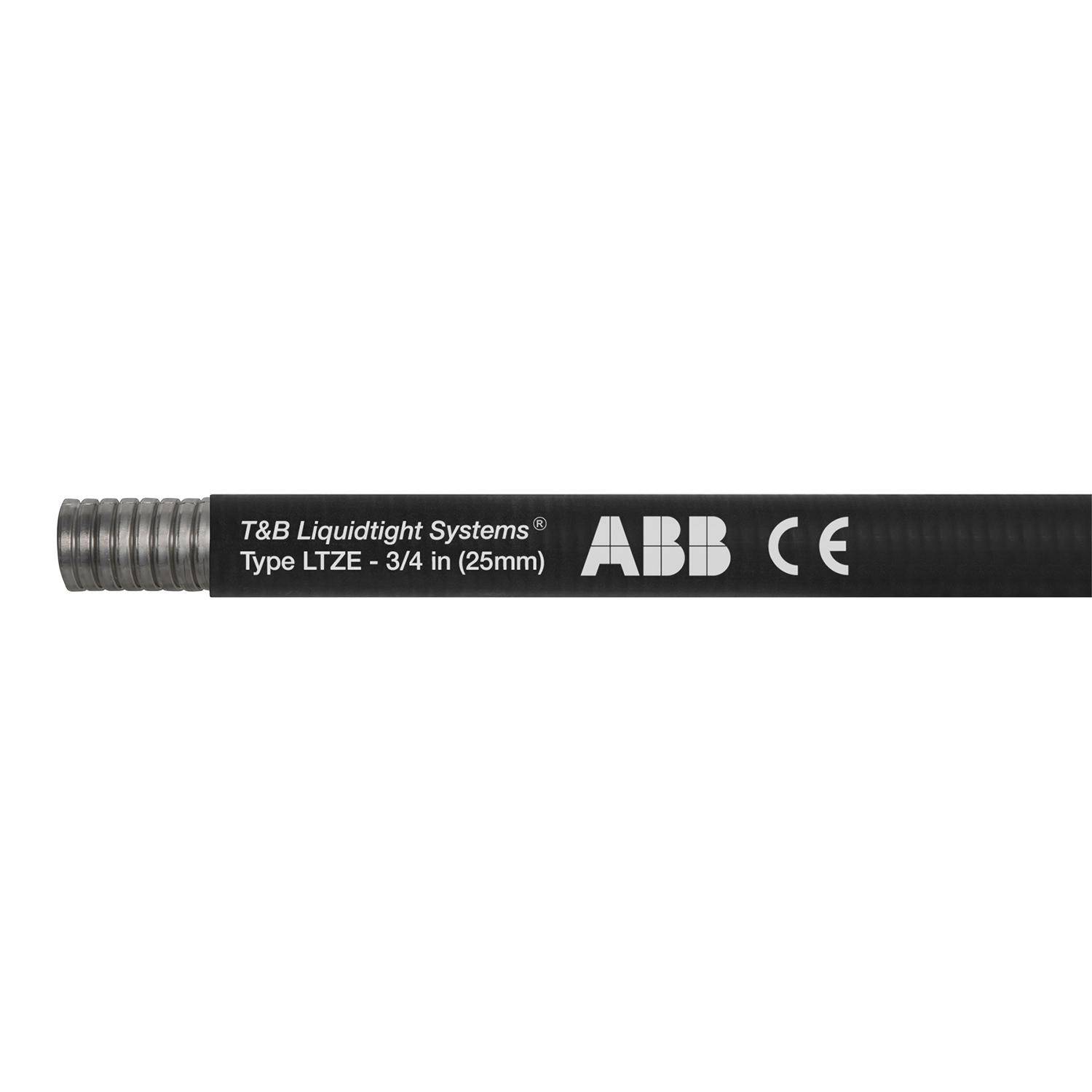T&B® Industrial Fitting Liquidtight Systems™ LTZES07B-B Type LTZE Liquid Tight Flexible Metal Conduit With PVC Jacket, 2 in Trade, 2.02 in ID x 2-3/8 in OD, 50 ft L, Steel