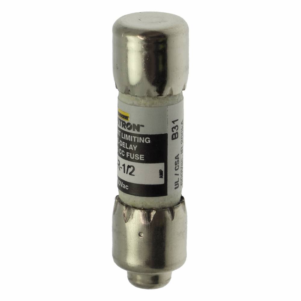 Bussmann Limitron™ CC-Tron® FNQ-R-1/2 Advanced Protection Current Limiting High Inrush Low Voltage Time Delay Fuse, 500 mA, 600 V, 200 kAIC Interrupt, CC Class, Cartridge Body