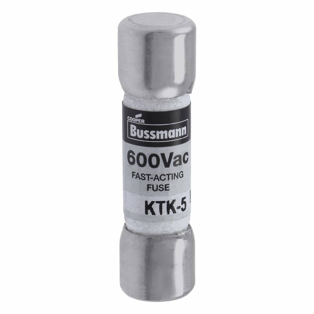 Bussmann Limitron™ KTK-5 Low Voltage Supplemental Fuse, 5 A, 600 VAC, 100 kAIC Interrupt, Class: Supplemental, Cartridge Body