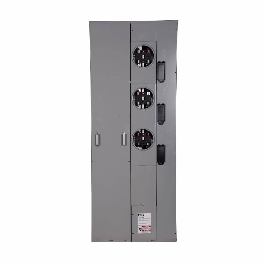 EATON 1MP3206RC Group Metering Meter Pack, 200 A Self-Contained Socket, Underground Feed, 120/240 VAC, 600 A Bus
