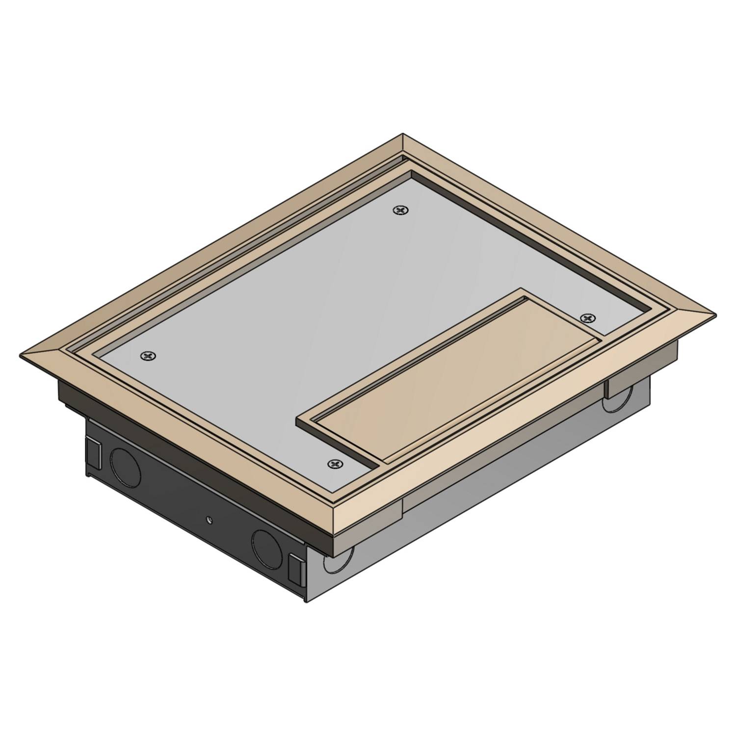 Steel City® AFM-6S2-BGE 4-Compartment Raised Access Floor Module With Beige Cover, Steel