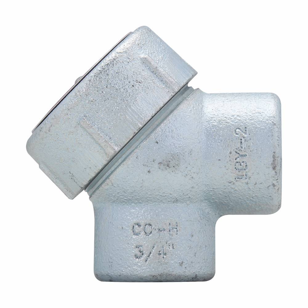 Crouse-Hinds Condulet® LBY35 Service Entrance Pulling Elbow, 1 in Trade, 90 deg, Feraloy® Iron Alloy, Aluminum Acrylic Painted/Electro-Galvanized