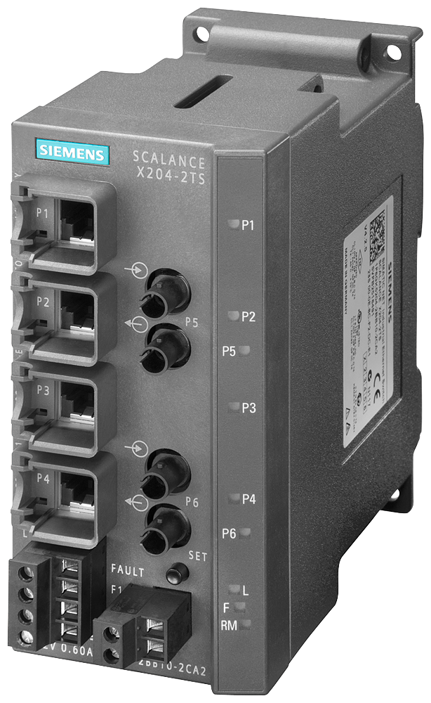 Siemens SIMATIC NET SCALANCE X204-2TS 6GK52042BB102CA2 Compact Managed Ethernet Switch