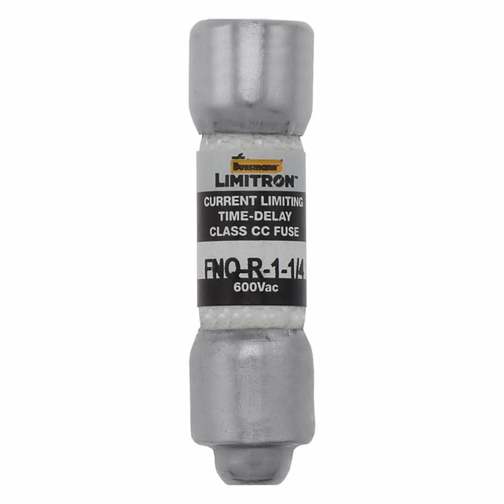 Bussmann CC-Tron® FNQ-R-1-1/4 Current Limiting Time Delay Fuse, 1.25 A, 600 V, 200 kAIC Interrupt, CC Class, Cylindrical Body