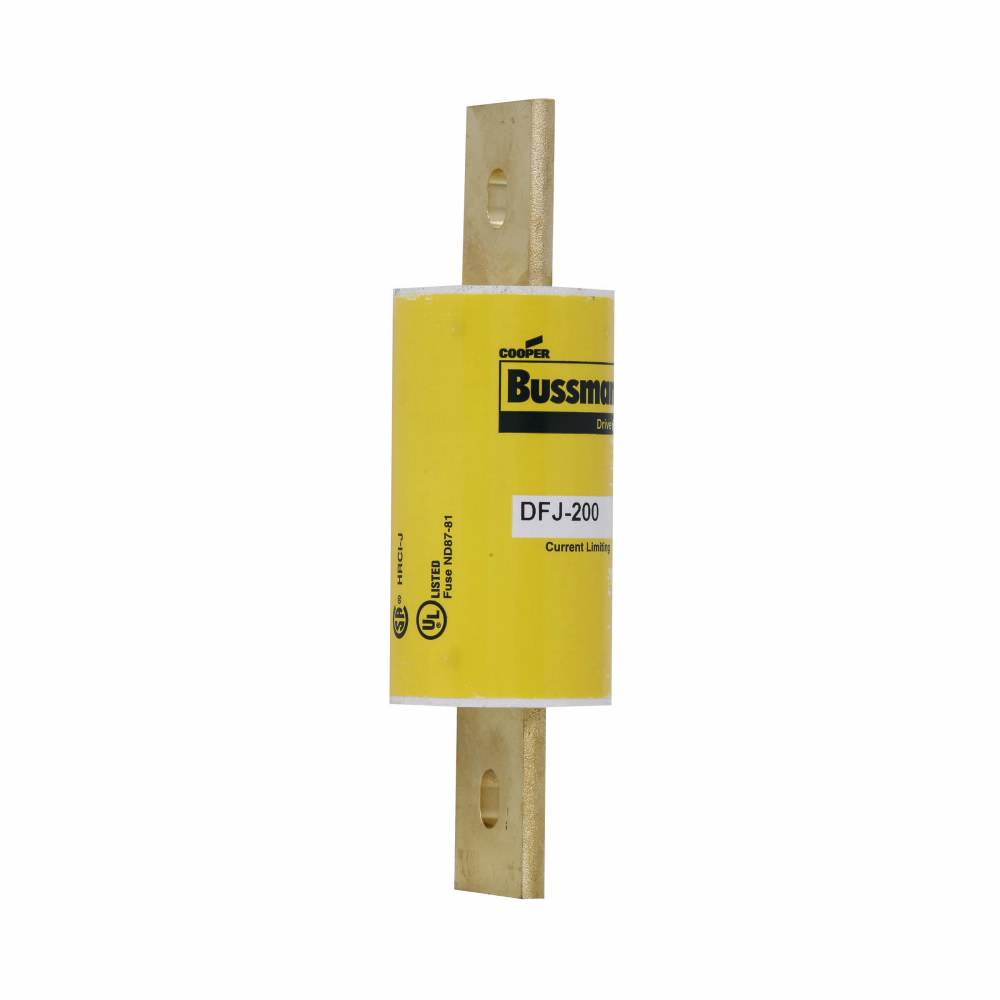 Bussmann DFJ-175 Current Limiting High Speed Fuse, 175 A, 600 VAC/450 VDC, 100/200 kA Interrupt, J Class, Cartridge Body