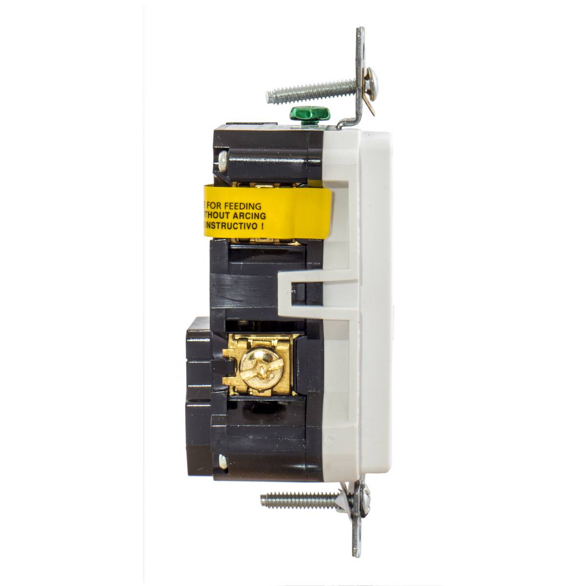Wiring Device-Kellems AFR15TRW Decorator Duplex Standard Tamper Resistant Screw Mount Arc Fault Receptacle, 125 VAC, 15 A, 2 Poles, 3 Wires, White