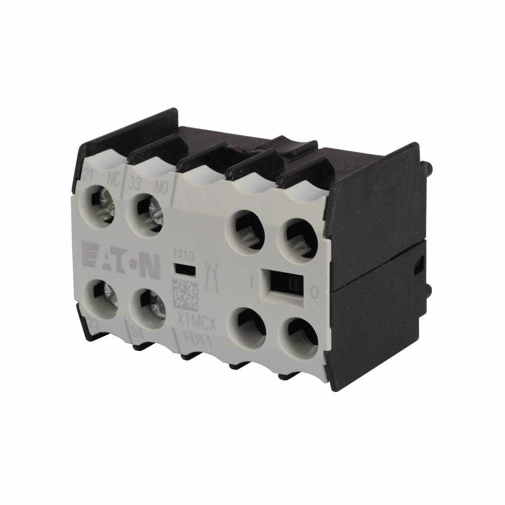 EATON XTMCXFD11 XT Series 2-Pole Type XTMCX Auxiliary Contact, 600 VAC, 10 A, 1NO-1NC Contacts