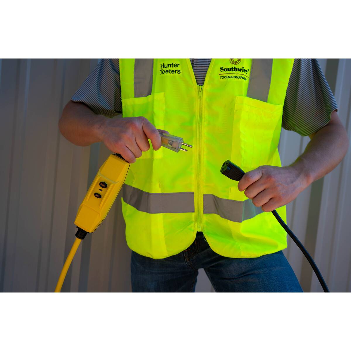 Southwire® 26020008-6 In-Line Protected GFCI Tri-Cord, 120 VAC, 15 A, 1 Pole, 3 Wires, Yellow