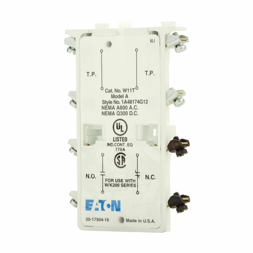 EATON W11T Auxiliary Contact, 120/600 VAC, 125/300 VDC, 2 Contacts