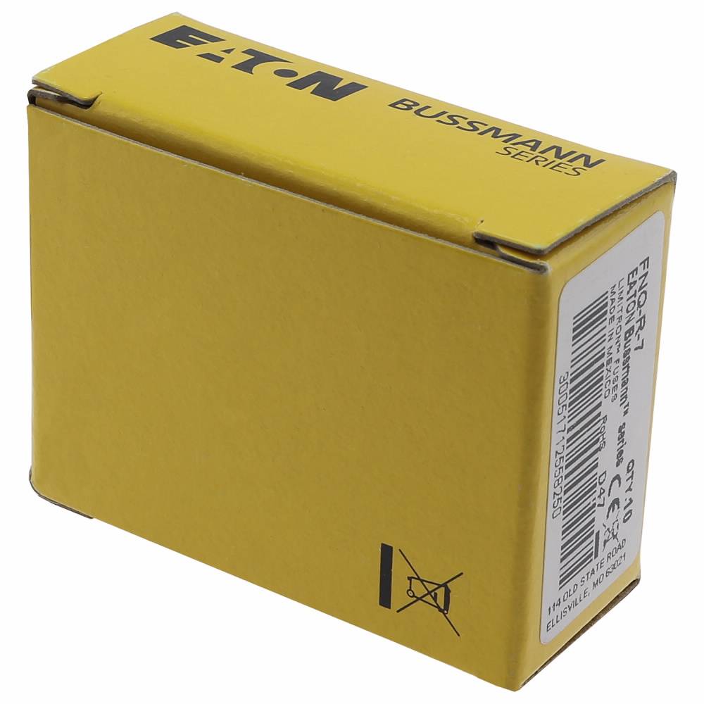 Bussmann Limitron™ CC-Tron® FNQ-R-7 Advanced Protection Current Limiting High Inrush Low Voltage Time Delay Fuse, 7 A, 600 V, 200 kA Interrupt, CC Class, Cartridge Body